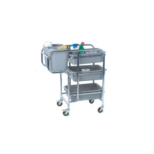 2Work Mobile Collector Cleaning Trolley 776x455x925mm 2W10762