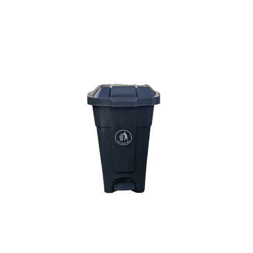 2Work Wheelie Bin with Foot Pedal 70 Litre Dark Grey 2W10783