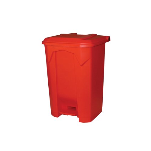 2Work Pedal Bin 80 Litre 410x470x670mm Red 2W10786