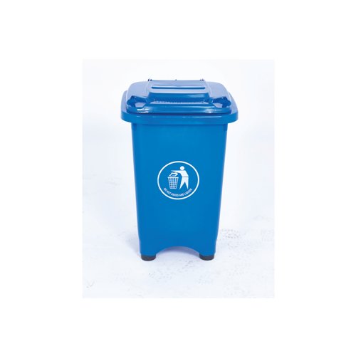 2Work Static Bin with Feet 50 Litre Blue 2W10794