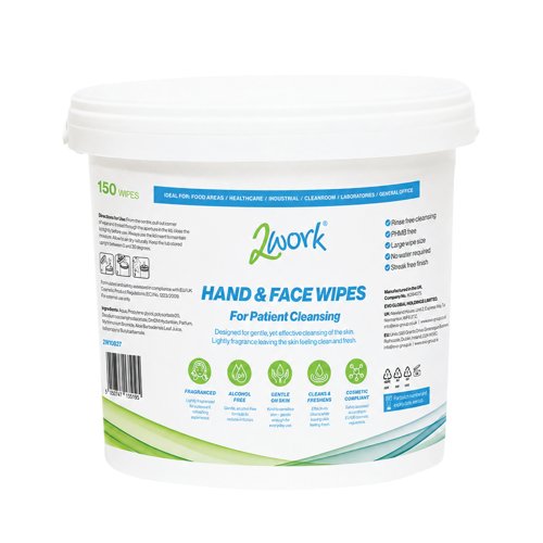 2Work Patient Cleansing Wipes Bucket 150 Wipes Pack of 4 2W10827