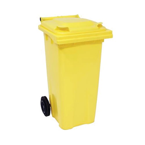 2Work Wheelie Bin 120 Litre Yellow 2W10836