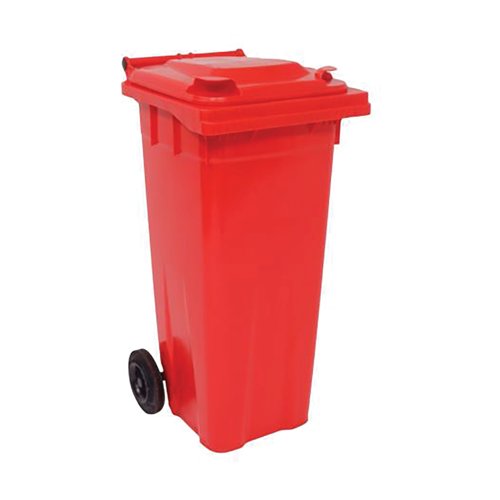 2Work Wheelie Bin 140 Litre Red 2W10840
