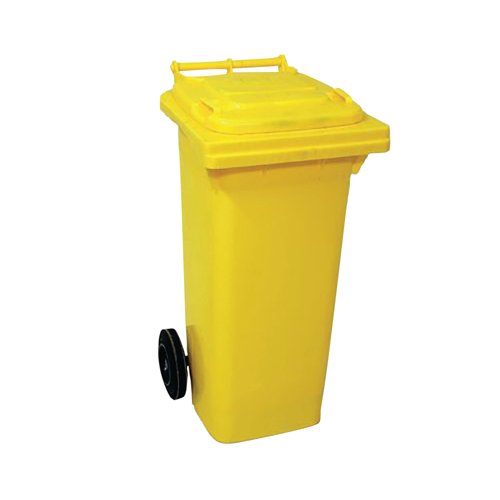 2Work Wheelie Bin 80 Litre Yellow 2W10857