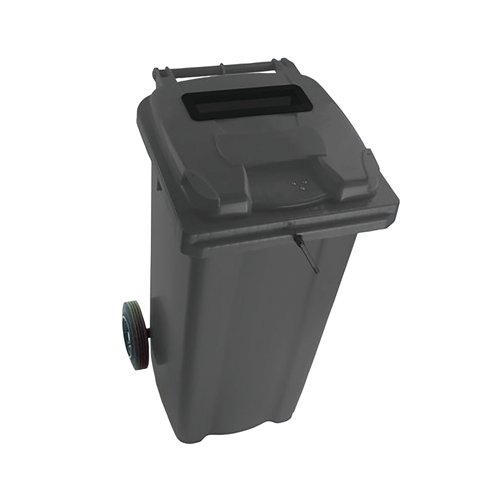 2Work Wheelie Bin Waste Slot Lid 120 Litre Grey 2W10873