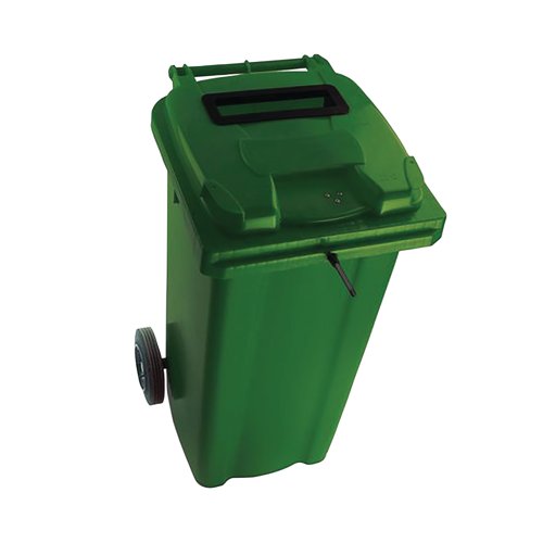 2Work Wheelie Bin Waste Slot Lid 140 Litre Green 2W10876