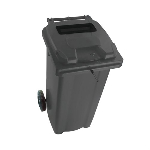 2Work Wheelie Bin Waste Slot Lid 140 Litre Grey 2W10877