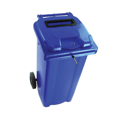 2Work Wheelie Bin Waste Slot Lid 360 Litre Blue 2W10884