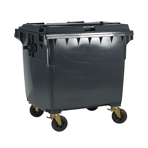 2Work Wheelie Bin 660 Litre with Lockable Lid Grey 2W10889
