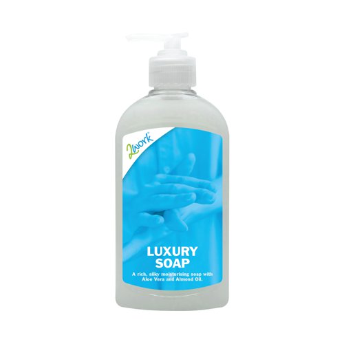 2Work Luxury Hand Soap Aloe Vera/Almond Oil 300ml (Pack of 6) 2W22905