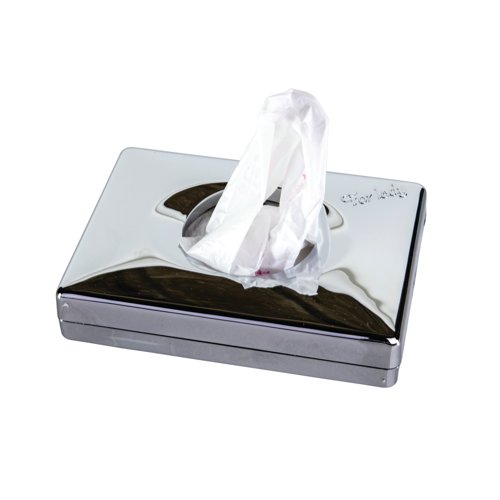 2Work Interfolded Sanitary Towel Bag Dispenser Chrome Pack 24 2W50147