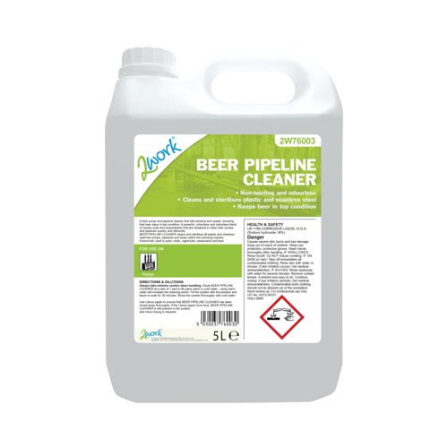 2Work Beer Pipeline Cleaner 5 Litre (Pack of 2) 2W76003
