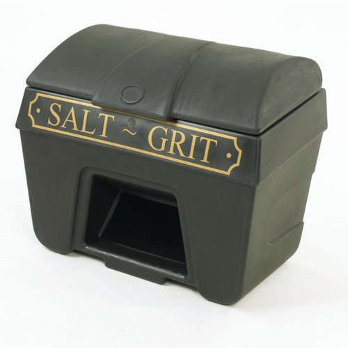 Victoriana Salt and Grit Bin with Hopper Feed Black/Gold 200L 317065