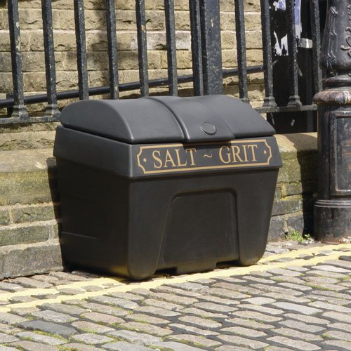 Victoriana Salt and Grit Bin without Hopper Feed Black/Gold 400L 317075