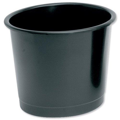 5 Star Office Waste Bin Polypropylene 14 Litre Capacity 304x254mm Black | FS330860 | VOW