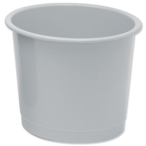 5 Star Office Waste Bin Polypropylene 14 Litre Capacity 304x254mm Grey