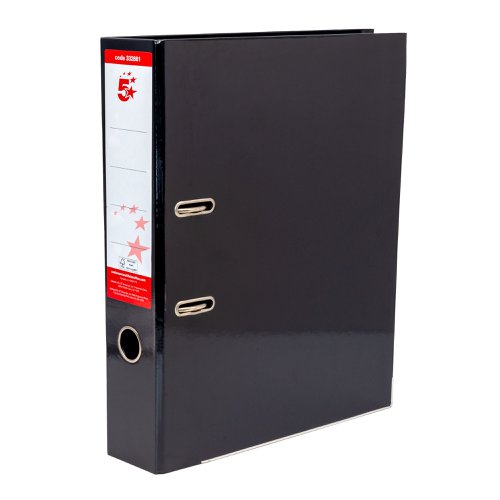 5 Star Office Lever Arch File Foolscap Black (Pack of 10) | VOW