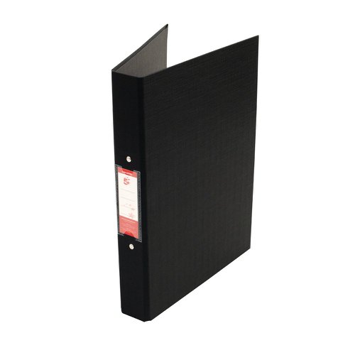 5 Star Office 2 O-Ring Binder A4 Polypropylene Black (Pack of 10)