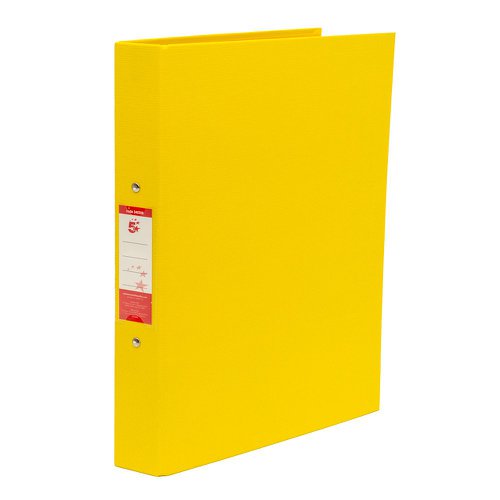 5 Star Office 2 O-Ring Binder A4 Polypropylene Yellow (Pack of 10)