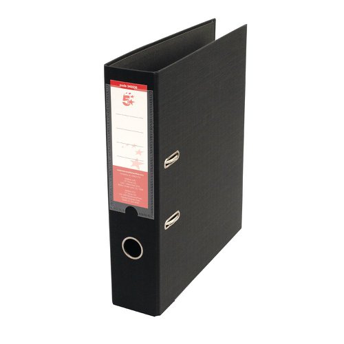 5 Star Office Premium Polypropylene Lever Arch File A4 Black (Pack of 10)