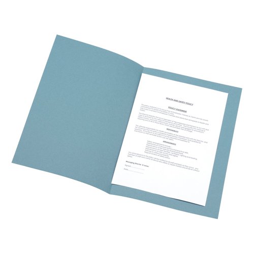 5 Star Office Square Cut Folder Recycled 180gsm Foolscap Blue (Pack of 100)