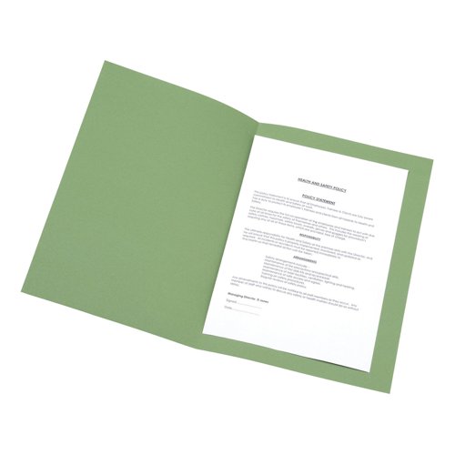 5 Star Office Square Cut Folder Recycled 180gsm Foolscap Green (Pack of 100)