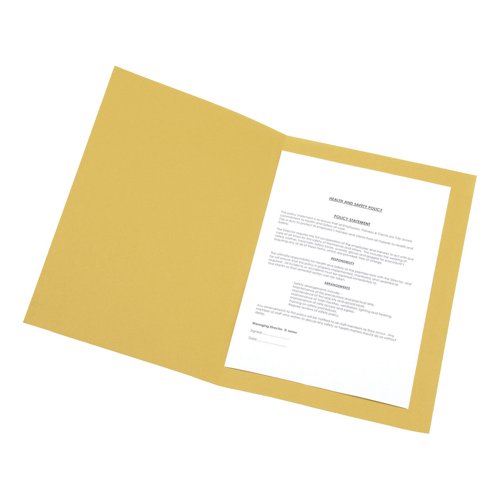 5 Star Office Square Cut Folder Recycled 180gsm Foolscap Yellow (Pack of 100)