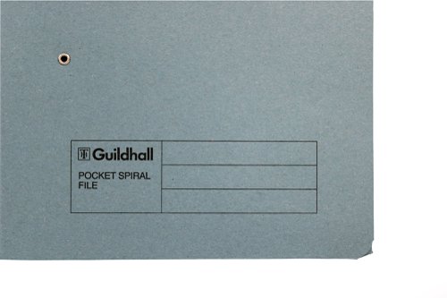 Exacompta Guildhall Pocket Spiral File 285gsm Blue (Pack of 25) 347-BLUZ | Exacompta