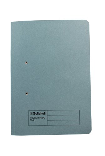 Exacompta Guildhall Pocket Spiral File 285gsm Blue (Pack of 25) 347-BLUZ