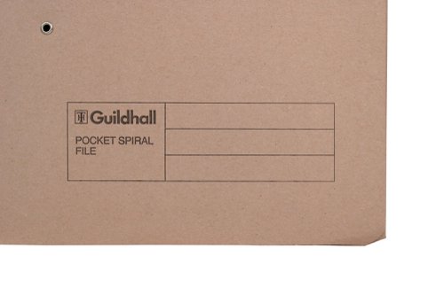 Exacompta Guildhall Pocket Spiral File 285gsm Buff (Pack of 25) 347-BUFZ