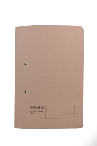 Exacompta Guildhall Pocket Spiral File 285gsm Buff (Pack of 25) 347-BUFZ