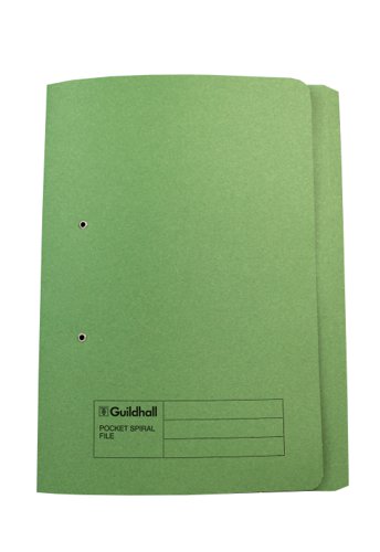 Exacompta Guildhall Pocket Spiral File 285gsm Green (Pack of 25) 347-GRNZ | Exacompta