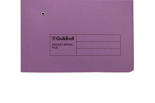 Exacompta Guildhall Pocket Spiral File 285gsm Mauve (Pack of 25) 347-VLTZ | Exacompta