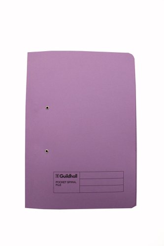 Exacompta Guildhall Pocket Spiral File 285gsm Mauve (Pack of 25) 347-VLTZ | Exacompta