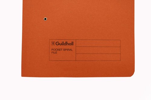 Exacompta Guildhall Pocket Spiral File 285gsm Orange (Pack of 25) 347-ORGZ