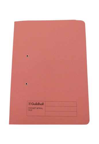 Exacompta Guildhall Pocket Spiral File 285gsm Pink (Pack of 25) 347-PNKZ | Exacompta