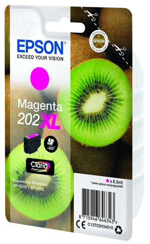 Epson 202XL Kiwi Claria Premium Ink Cartridge High Yield Magenta C13T02H34010