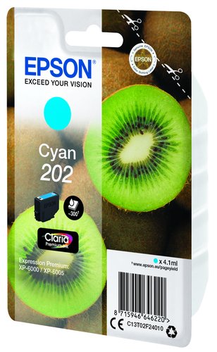 Epson 202 Kiwi Claria Premium Ink Cartridge Cyan C13T02F24010