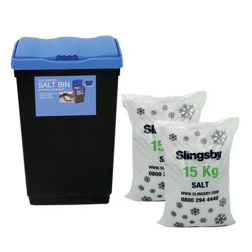 Economy Salt And Grit Bin Kit Black Blue 47l 389114