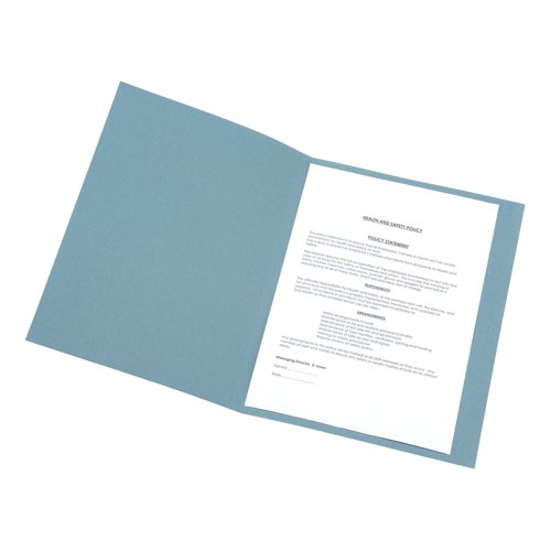 5 Star Office Square Cut Folder Recycled 250gsm A4 Blue (Pack of 100)