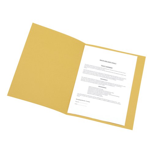 5 Star Office Square Cut Folder Recycled 250gsm A4 Yellow (Pack of 100)