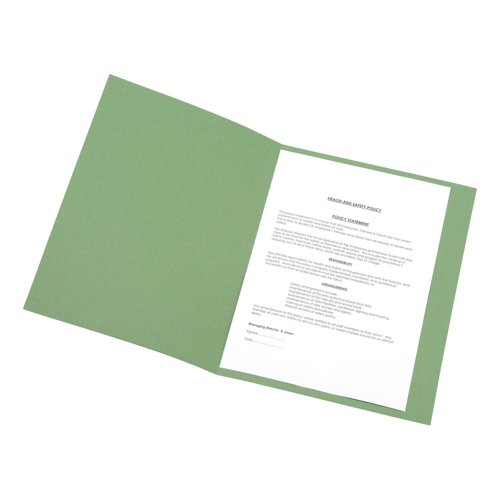 5 Star Office Square Cut Folder Recycled 250gsm A4 Green (Pack of 100)