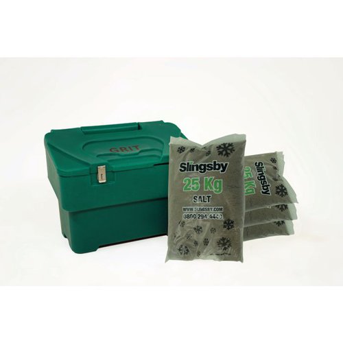 Salt and Grit Bin with Optional Locking Green 115L 395094 | HC Slingsby PLC