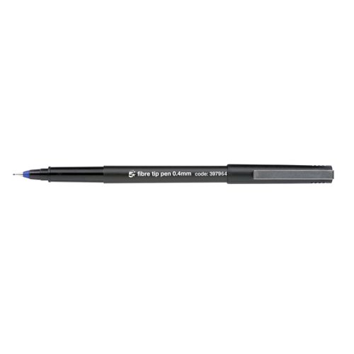 5 Star Office Fibre Tip Pen Medium 0.7mm Tip 0.4mm Line Blue (Pack of 12)