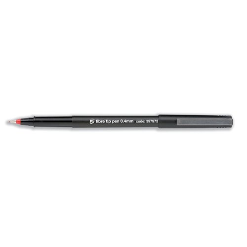 5 Star Office Fibre Tip Pen Medium 0.7mm Tip 0.4mm Line Red (Pack of 12)