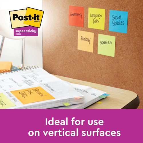 Post-it Super Sticky Notes 76x76mm 90 Sheets Carnival (Pack of 6) 654-6SS-CARN | 3M