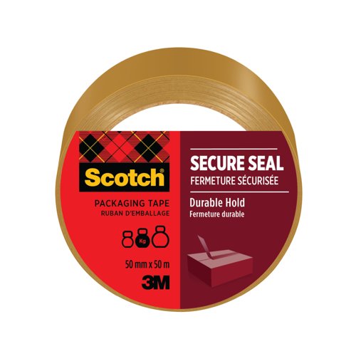 Scotch Secure Seal Packaging Tape Brown 50mmx50m Roll 7100300848
