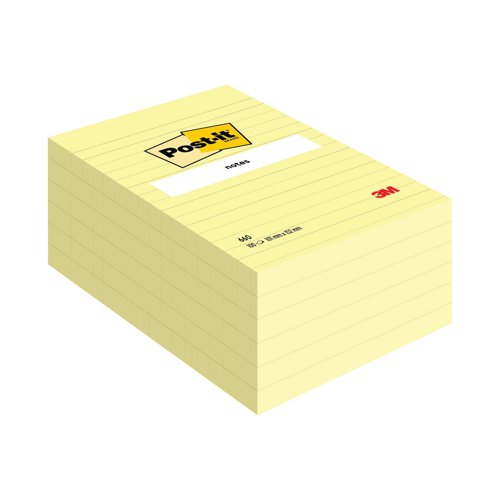 Post-it Notes XXL 101x152mm Lined Canary Yellow (Pack of 6) 660 | 3M