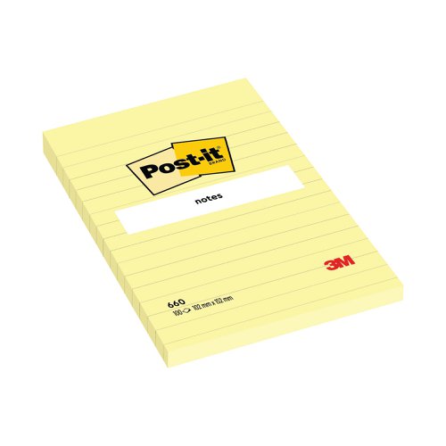 Post-it Notes XXL 101x152mm Lined Canary Yellow (Pack of 6) 660 | 3M