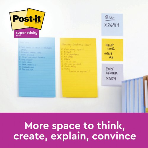 Post-it Notes XXL 101x152mm Lined Canary Yellow (Pack of 6) 660 | 3M